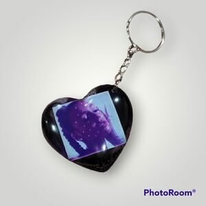 Emily Vaughn Purple Ink Heart Keychain (Z163)